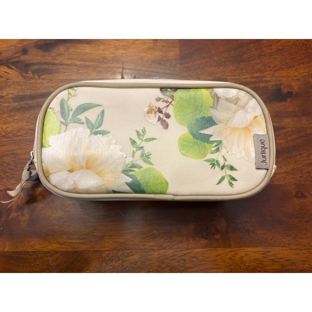 Jurlique Floral Cosmetic Bag Double Zip Travel‎ Makeup Pouch New